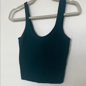 Green Ribbed Tank Top